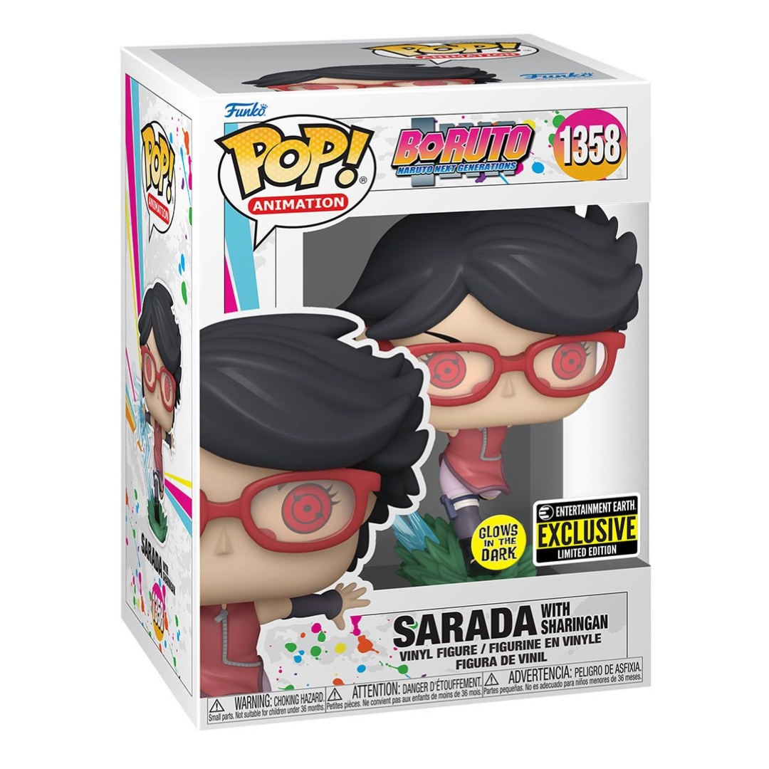 Boruto Sarada with Sharingan Glow-in-the-Dark Funko Pop! Vinyl Figure #1358 - Entertainment Earth Exclusive
